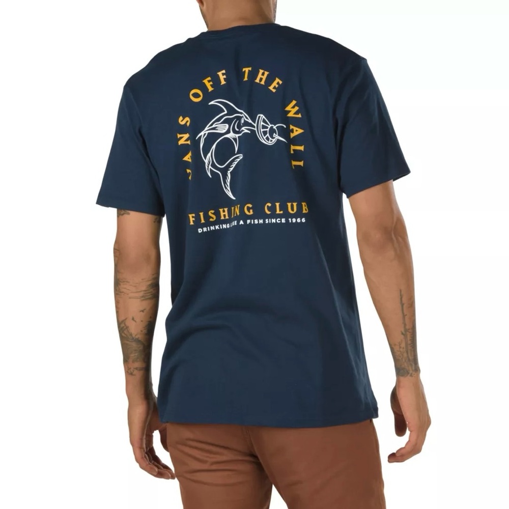 Vans Off The Wall Fishing Club Pocket T-Shirt Men’s Large 0166